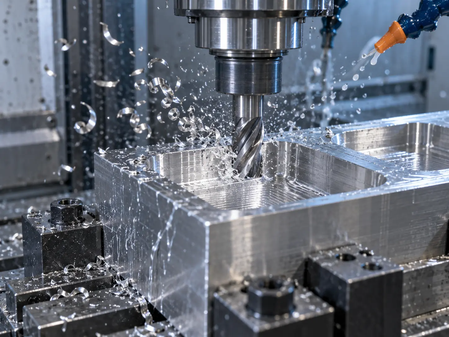 Fresatura CNC di un blocco in alluminio presso Effe3